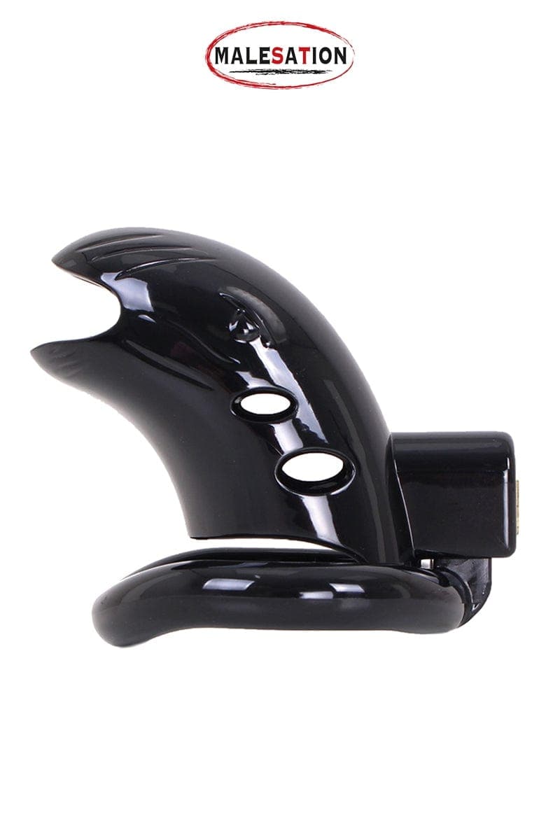 Cage de chasteté pour homme en ABS noir 6,5cm + cadenas - Malesation
