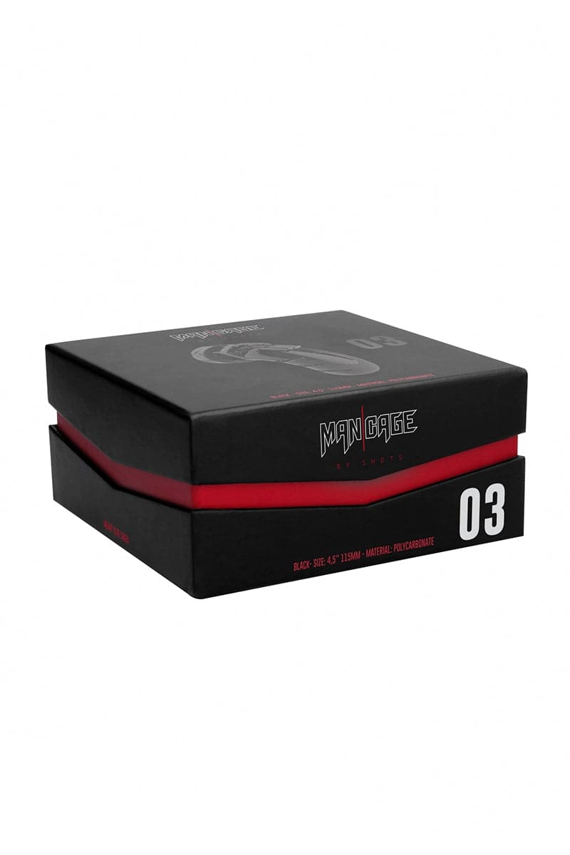 Cage de chasteté pour pratique SM homme 03 noir 11,5cm - ManCage