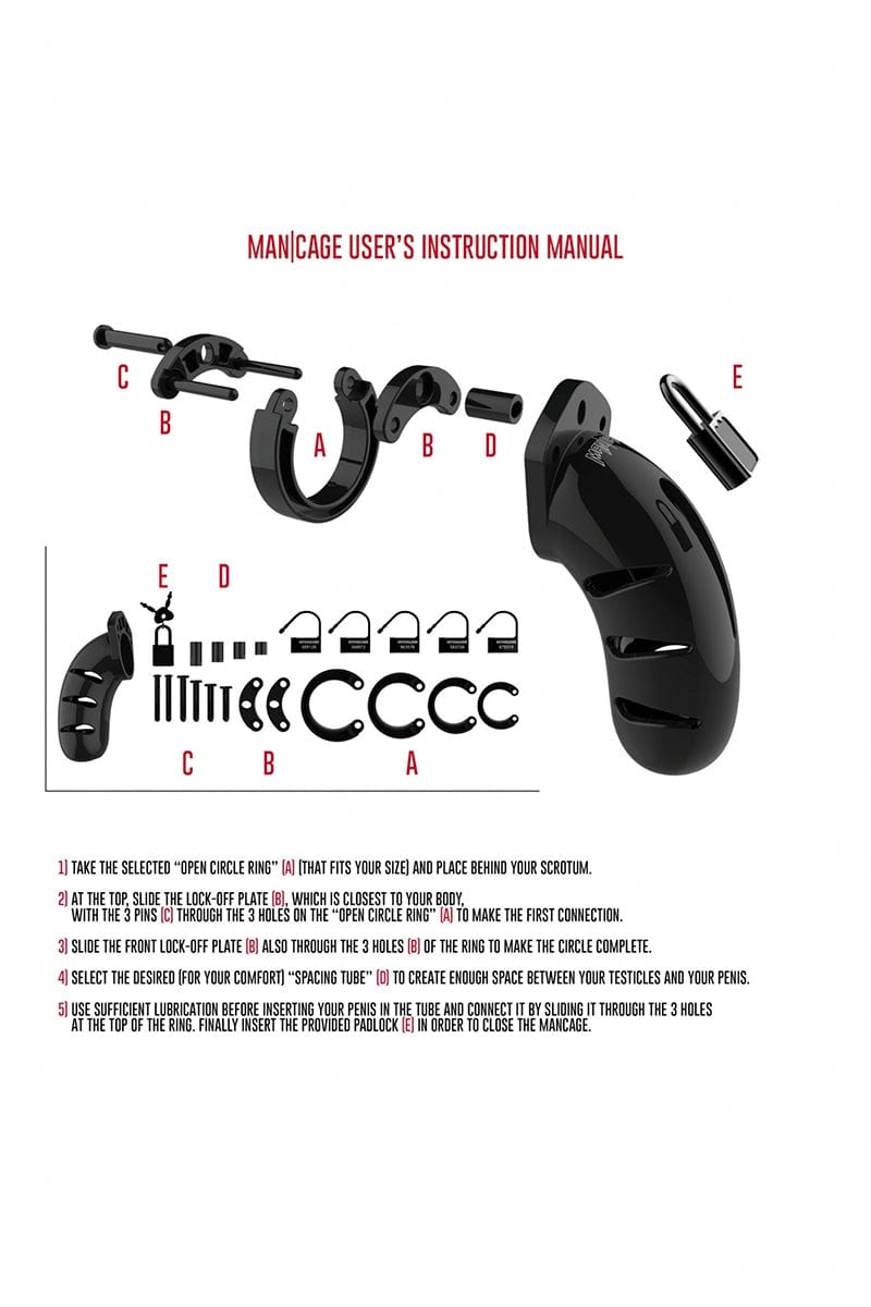 Cage de chasteté pour pratique SM homme 03 noir 11,5cm - ManCage