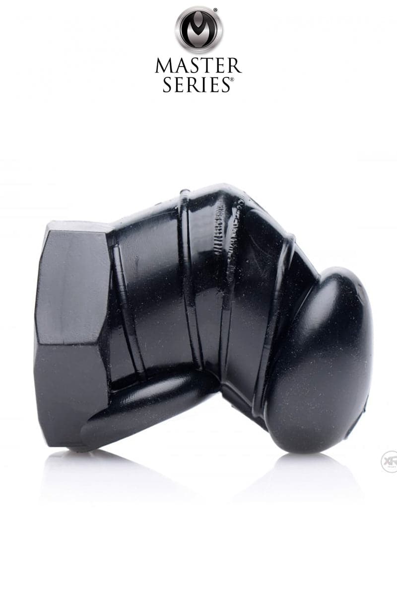 Cage de chasteté restrictive extrême en caoutchouc noire - Master Series