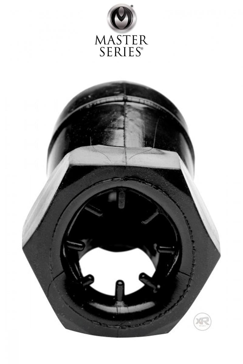 Cage de chasteté restrictive extrême en caoutchouc noire - Master Series