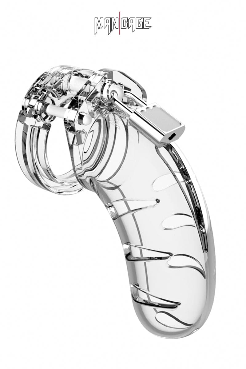 Cage de chasteté transparente très légère et étanche 11,5cm 03 - ManCage