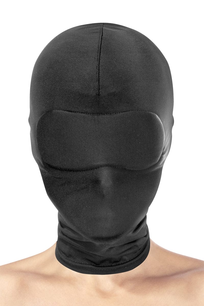 Cagoule BDSM intégrale en spandex bouche et yeux masqués - Fetish Tentation