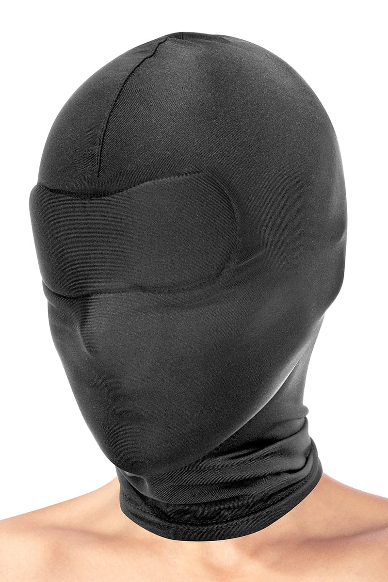 Cagoule BDSM intégrale en spandex bouche et yeux masqués - Fetish Tentation