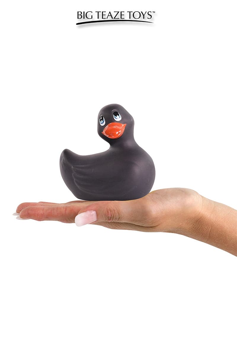 Canard vibrant de bain à pile silencieux en silicone Duckie 2.0 Classic - noir