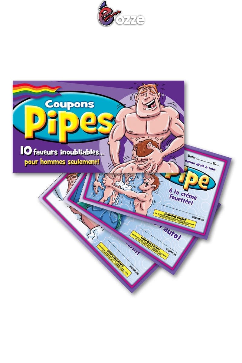 Carnet de 10 coupons faveurs pour hommes Pipes pour hommes - Ozzé