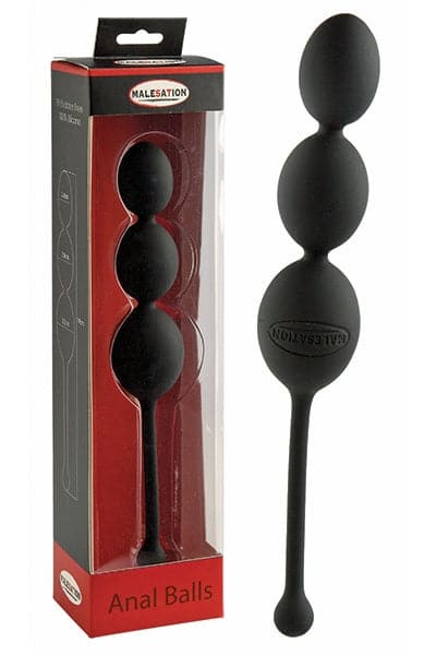 Chaîne anale avec 3 boules en silicone unisexe taille progressive - Malesation