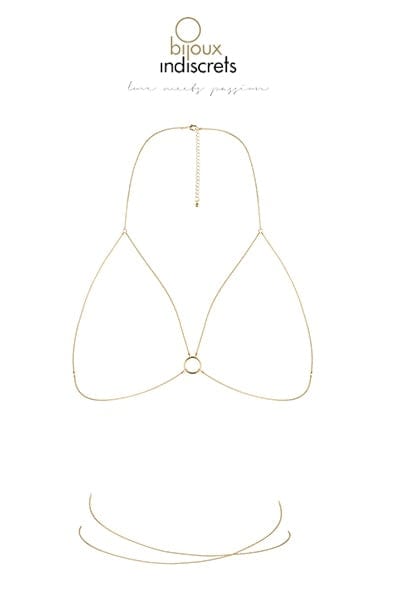 Chaine de poitrine dorée en forme de soutien-gorge sexy - Bijoux Indiscrets