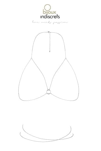 Chaine de poitrine métallique en forme de soutien-gorge - Bijoux Indiscret