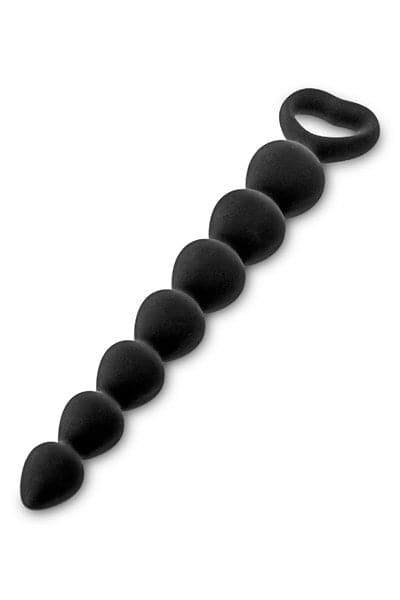Chapelet anal souple 7 perles en silicone noir Back Love Taille M 26cm - Glamy