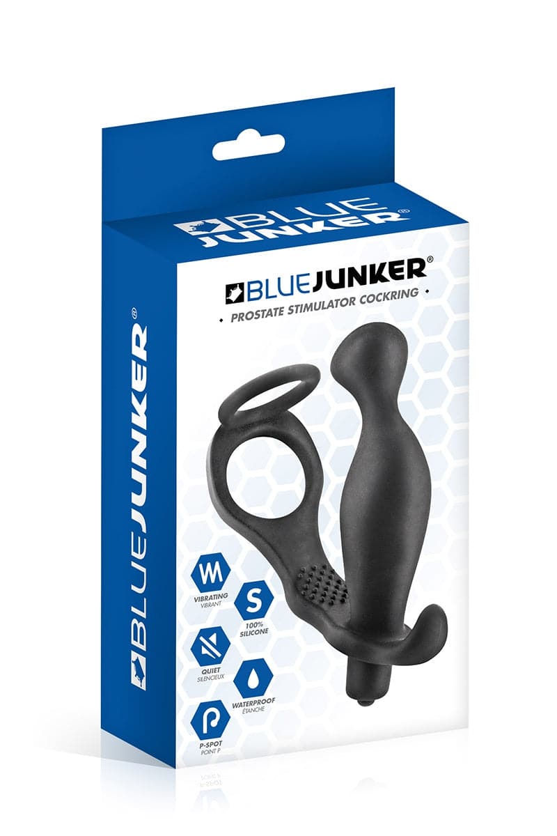 Cockring et stimulateur de prostate vibrant - Blue Junker