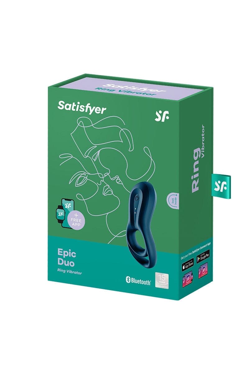 Cockring vibrant double anneau connecté Epic homme et duo - Satisfyer