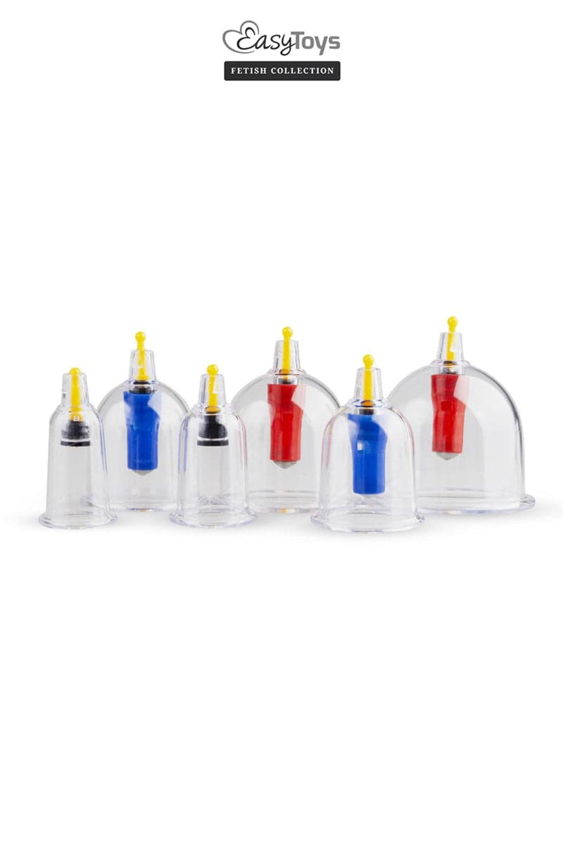 Coffret 1 pompe à vide + 6 ventouses à mamelons et vagin - EasyToys