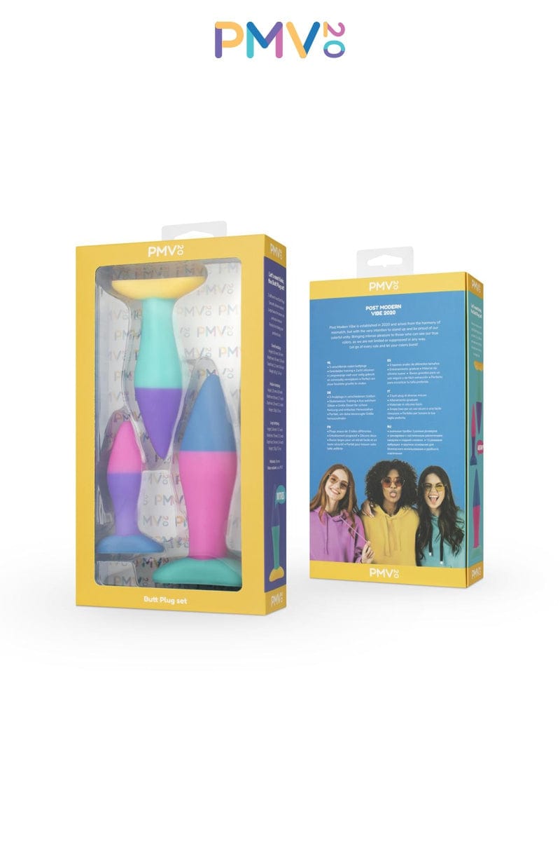 Coffret 3 plugs plaisir anal en silicone coloré unisexe PMV20 - Koda