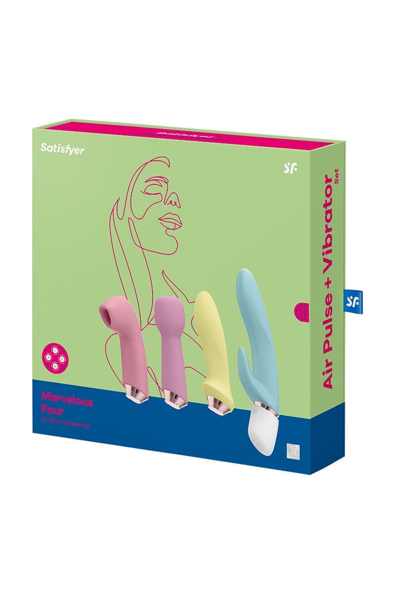 Coffret 4 accessoires intimes rechargeable et étanche Marvelous Four - Satisfyer