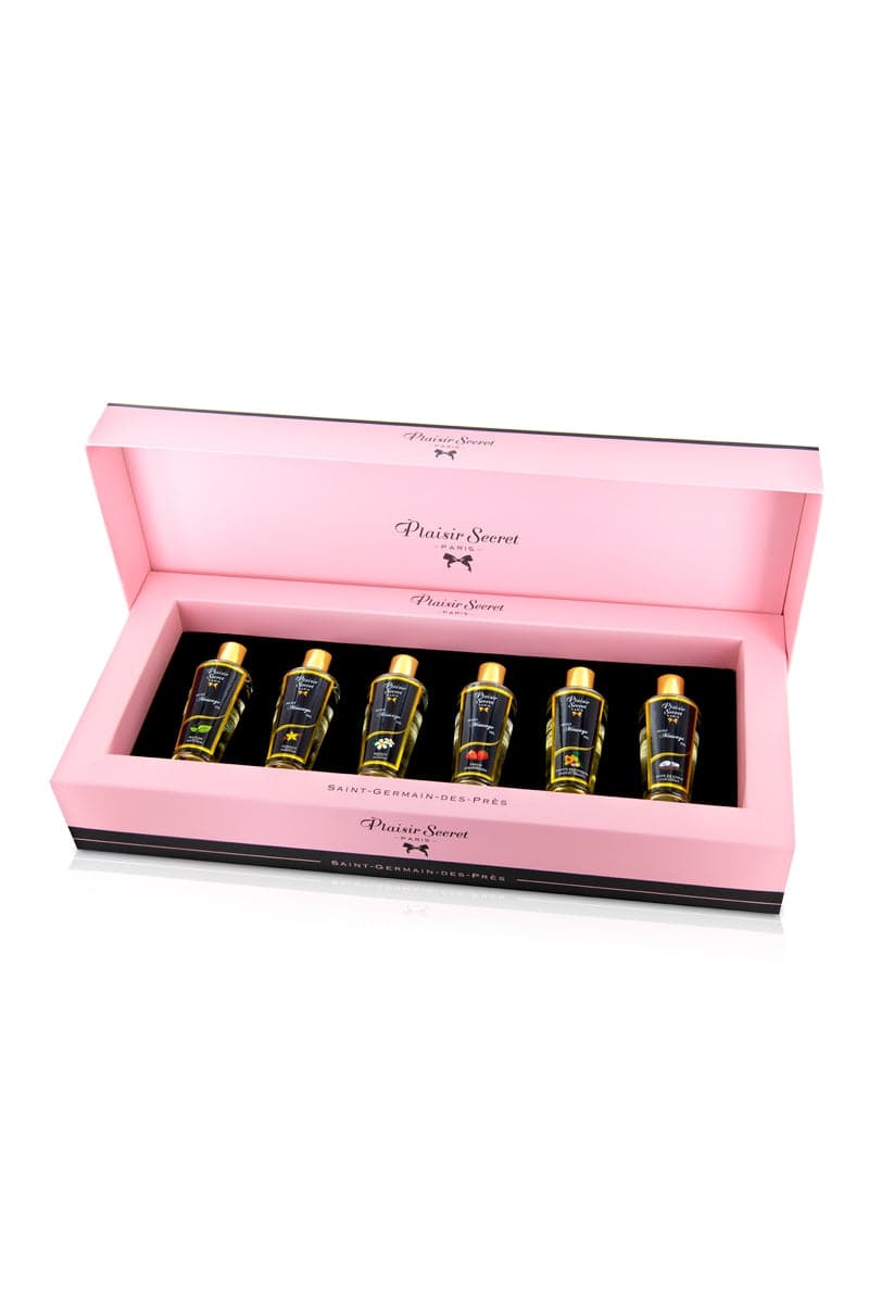 Coffret coquin 6 huiles de massage sèches naturelles - Plaisir Secret