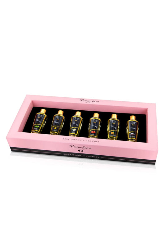 Coffret coquin 6 huiles de massage sèches naturelles - Plaisir Secret
