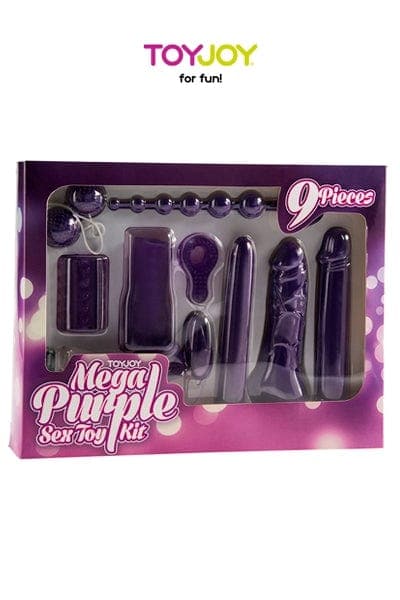 Coffret sextoy 9 jouets adultes unisexe et couple Mega Purple - Toy Joy