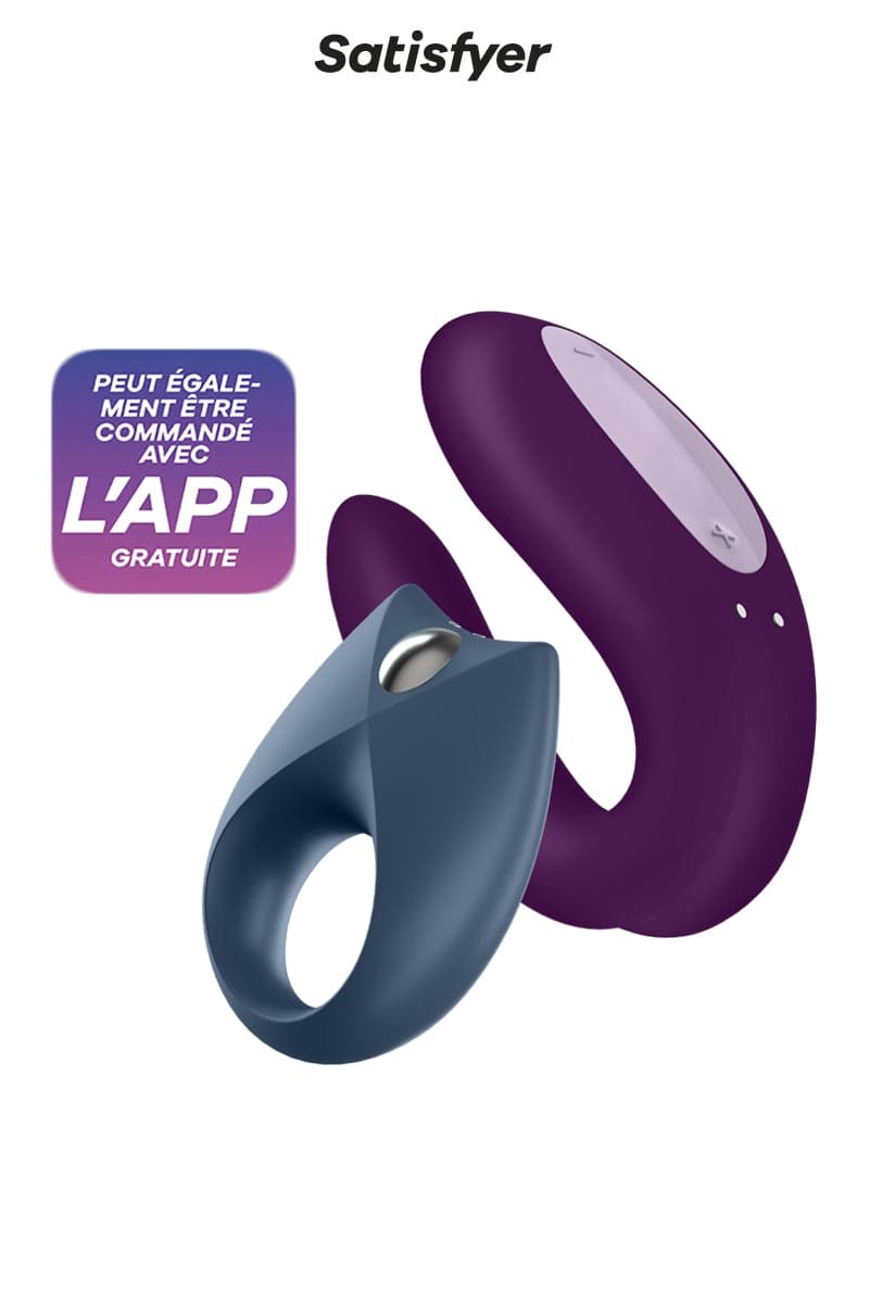 Coffret sextoy Partner Box 2 pièces cockring + vibromasseur pour couple - Satisfyer