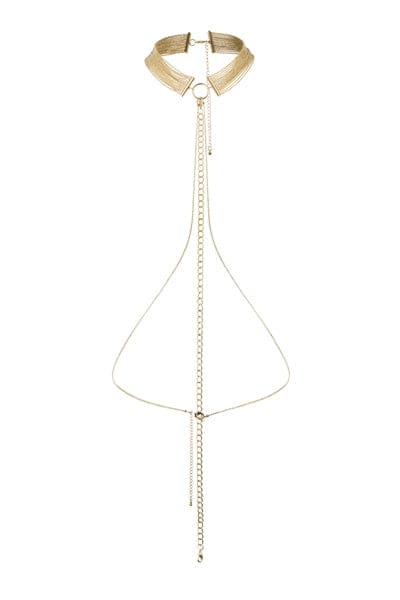 collier et chaine de taille en chainettes métalliques dorées - Bijoux Indiscrets