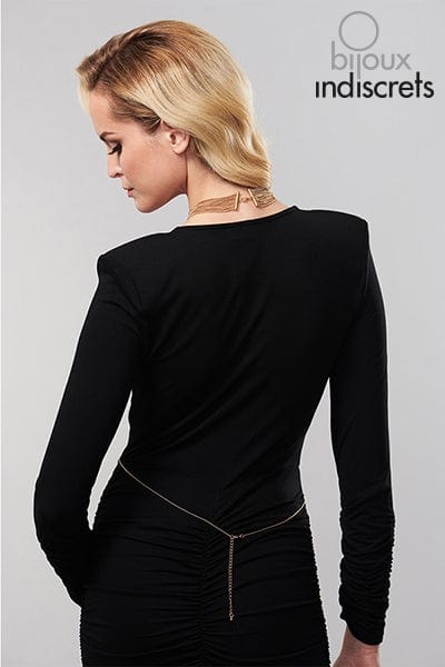collier et chaine de taille en chainettes métalliques dorées - Bijoux Indiscrets