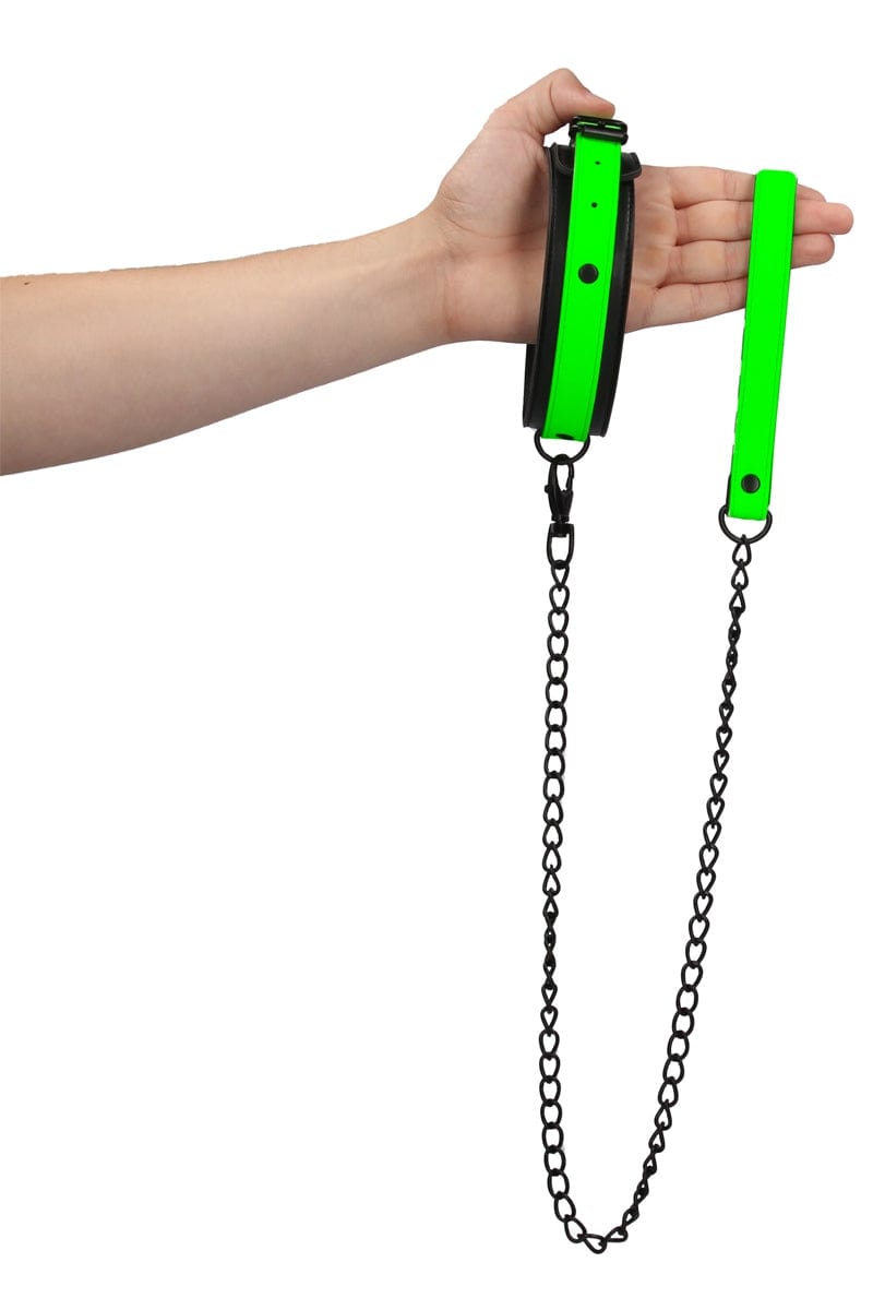 Collier et laisse fetish phosphorescents - Ouch