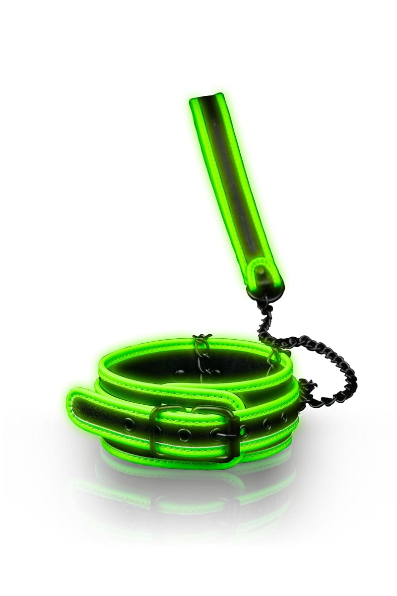 Collier et laisse fetish phosphorescents - Ouch