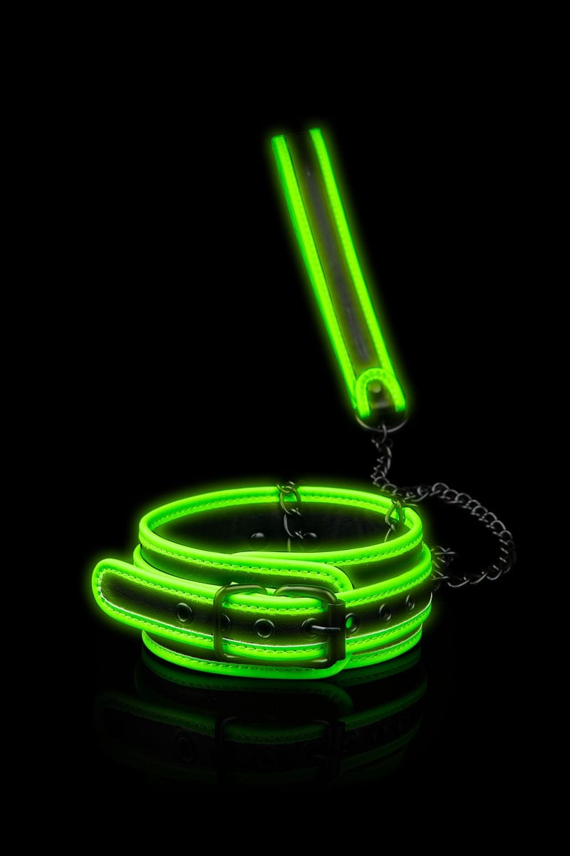 Collier et laisse fetish phosphorescents - Ouch