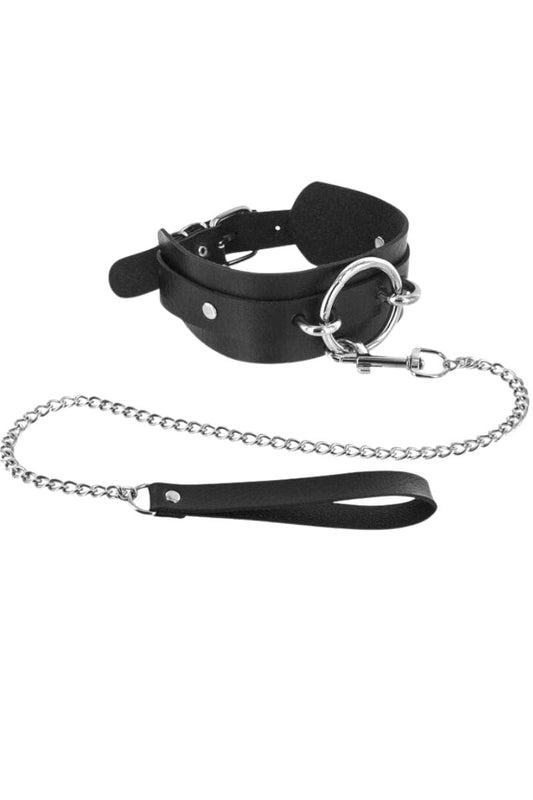 Collier fétichiste bdsm réglable avec anneau et laisse 114cm - Fetish Tentation