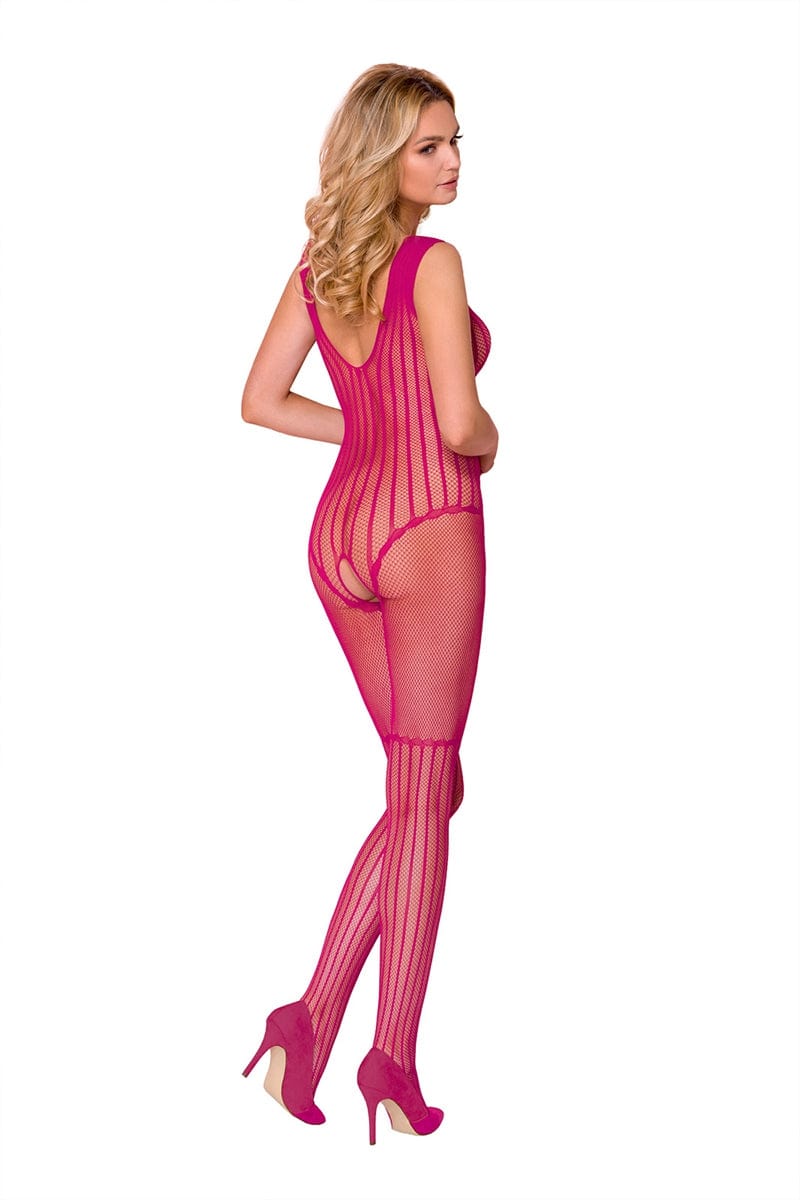 Combinaison ouverte fuschia en résille CA006 Taille Unique - Casmir