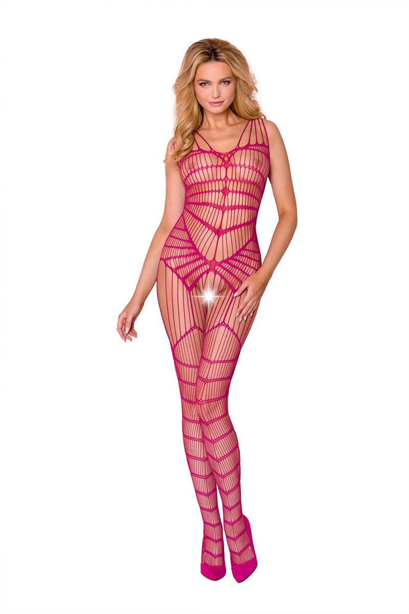 Combinaison sexy en résille rose CA004 Taille Unique - Casmir