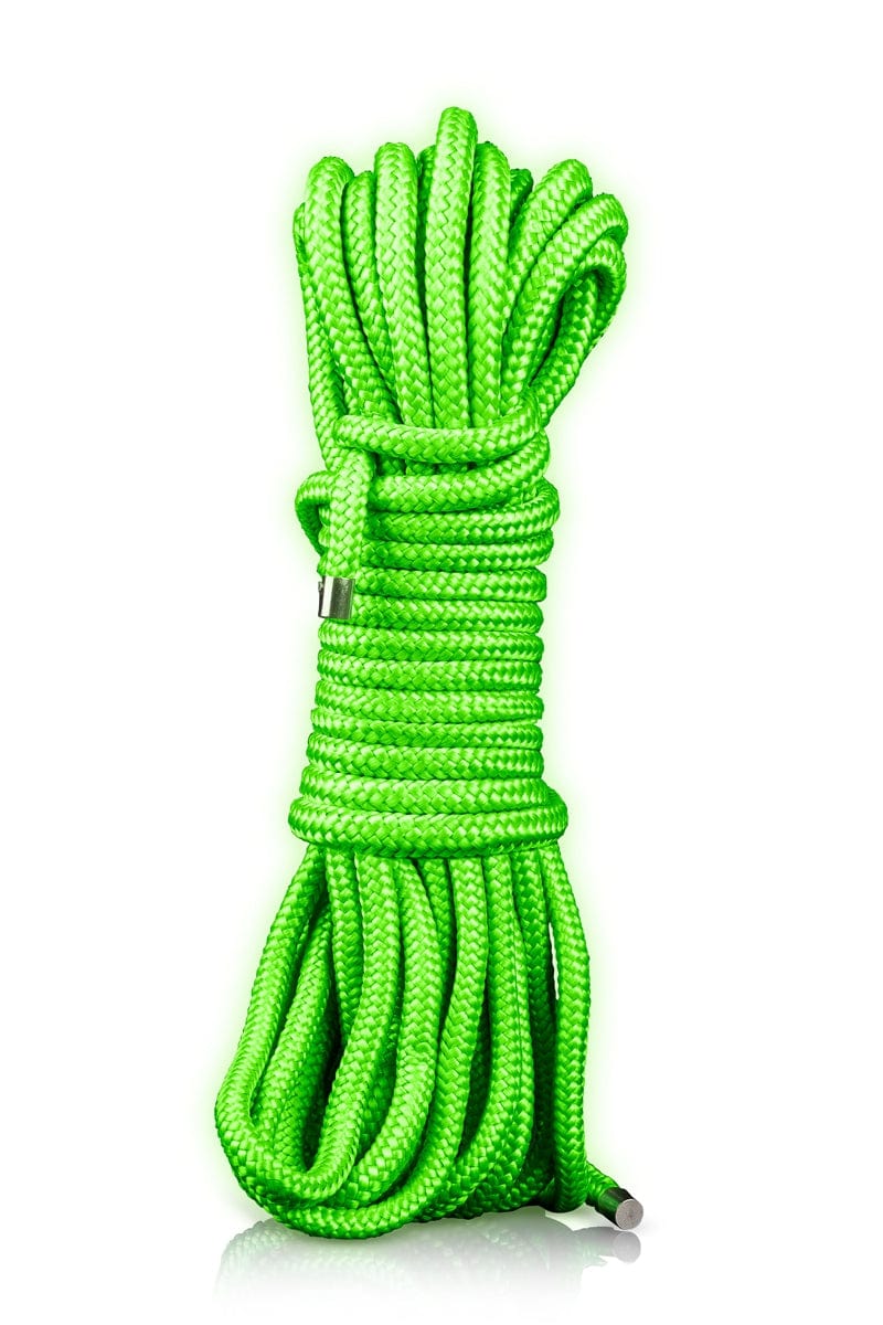 Corde de bondage BDSM verte phosphorescente 10m - Ouch