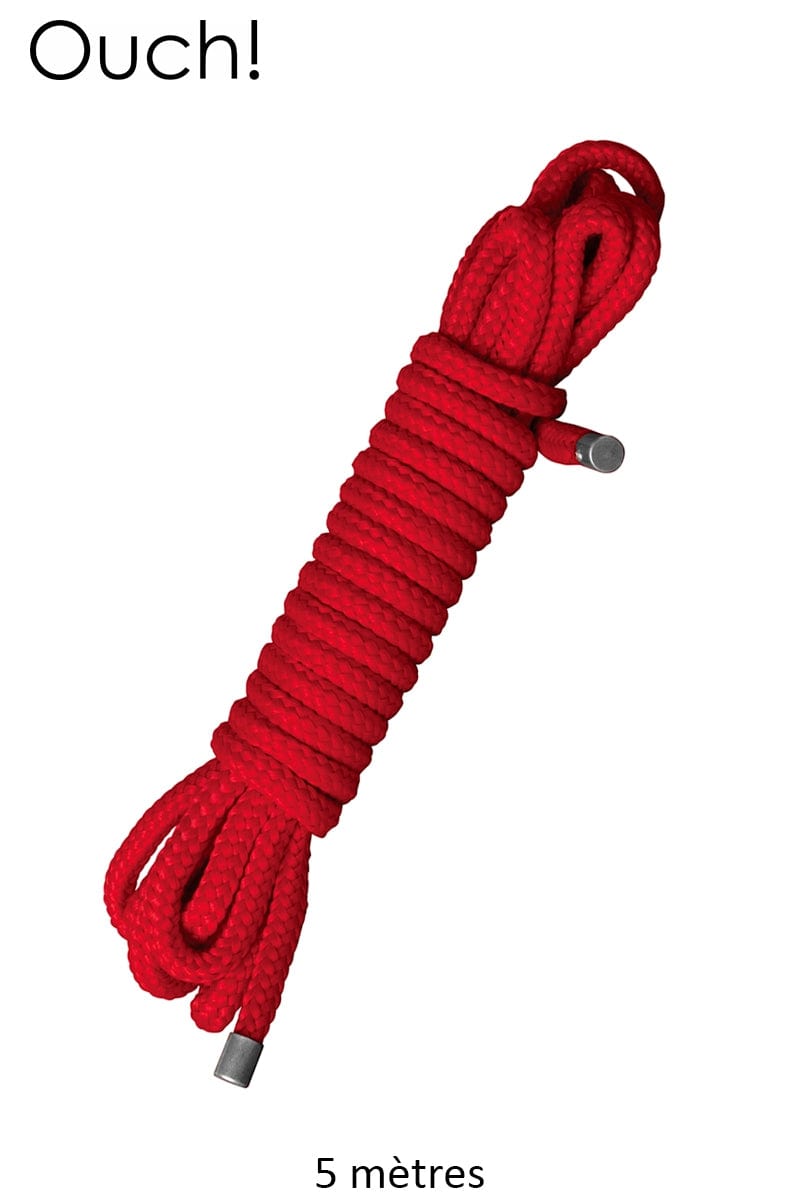 Corde de bondage Japonais rouge 8mm jeux d’attaches pour couple 5m - Ouch
