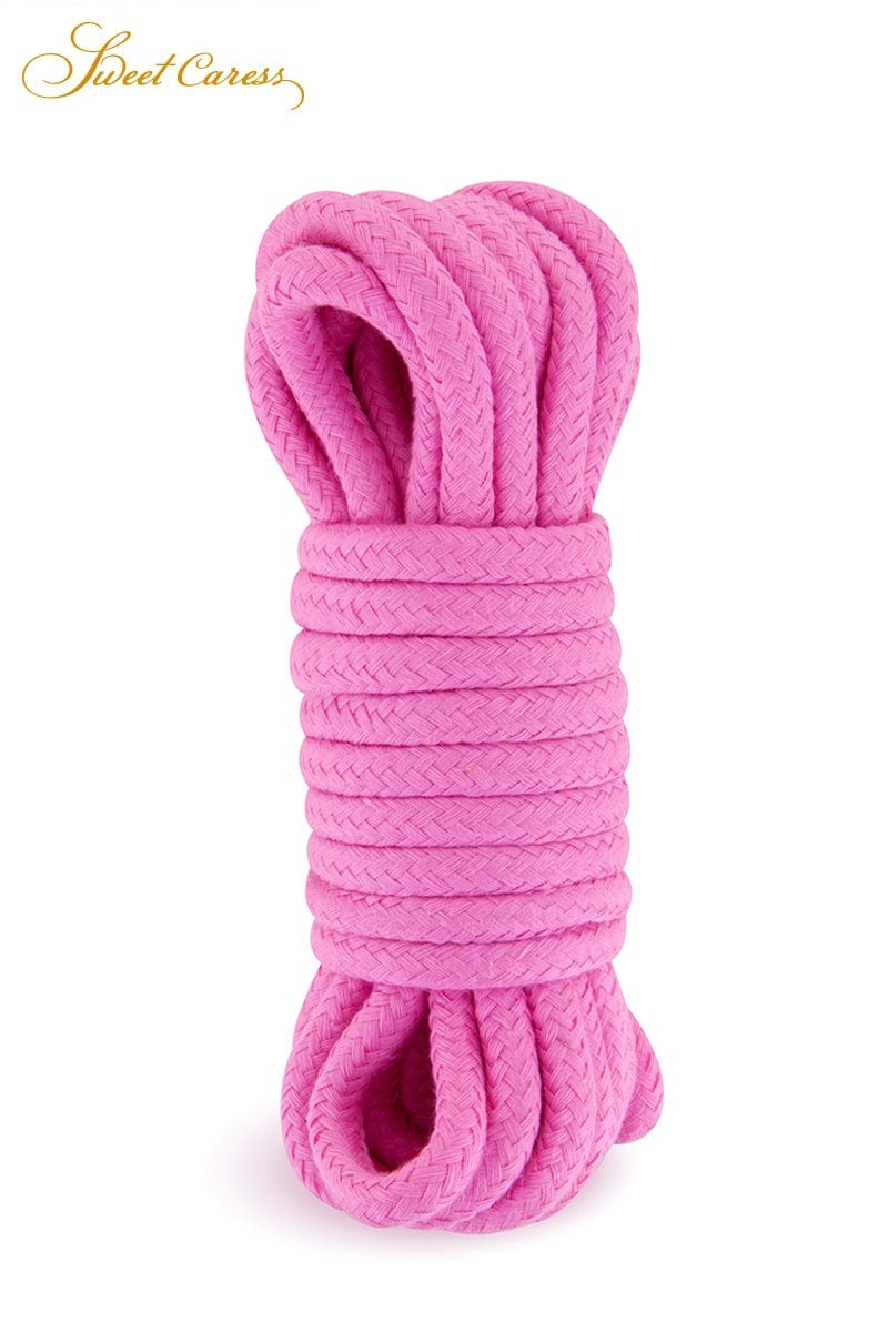 Corde de shibari rose 5m pratique bondage BDSM en couple - Sweet Caress