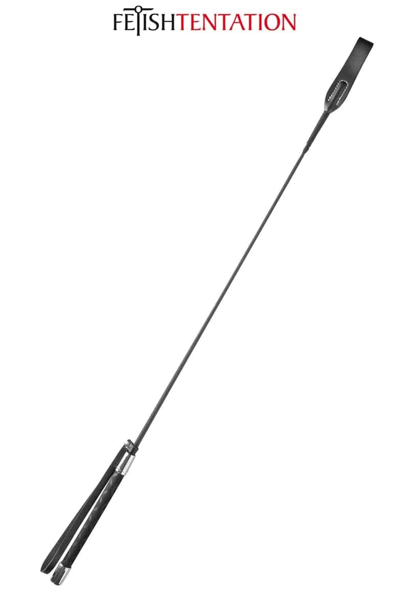 Cravache noire flexible pour punition jeu fetish SM 71cm - Fetish Tentation