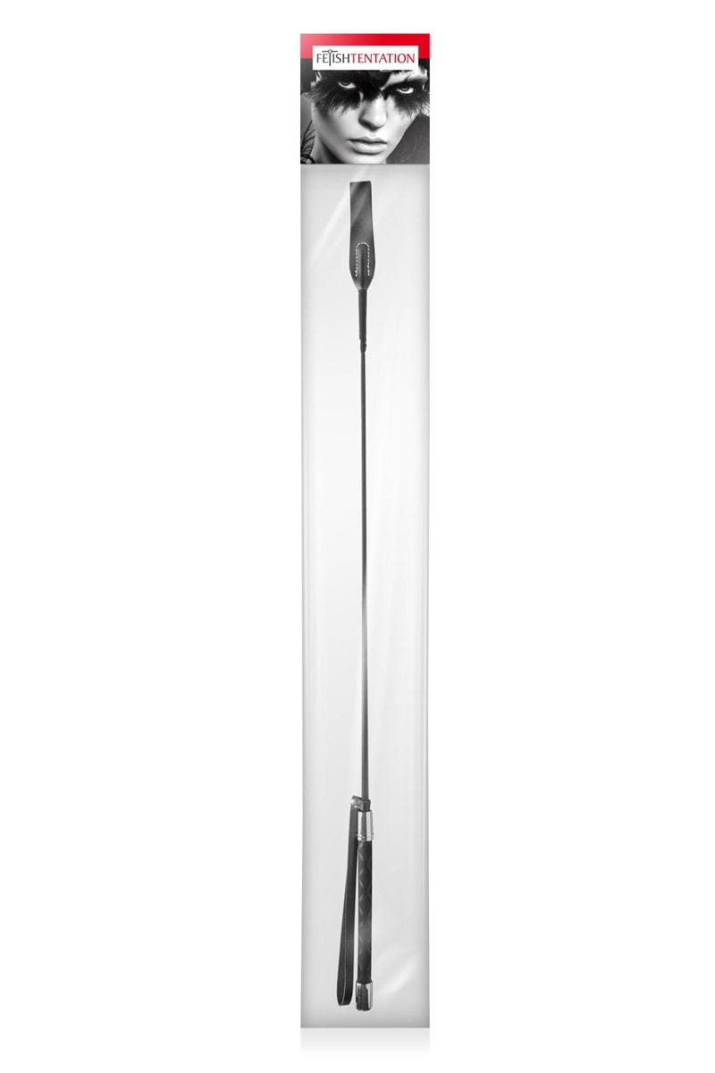 Cravache noire flexible pour punition jeu fetish SM 71cm - Fetish Tentation