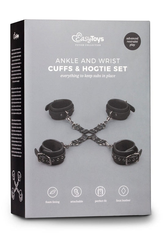 Croix bondage pour attacher partenaire en cuir Hog Tie - Easytoys Fetish Collection