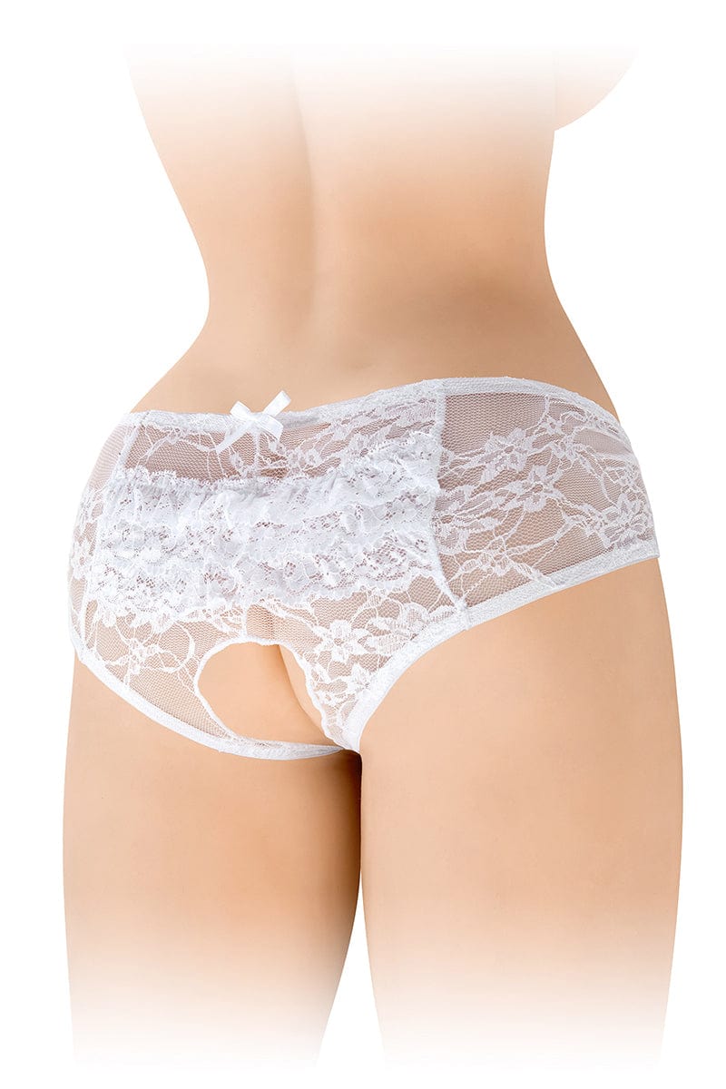 Culotte ouverte blanche Amanda finition dentelle - Fashion Secret