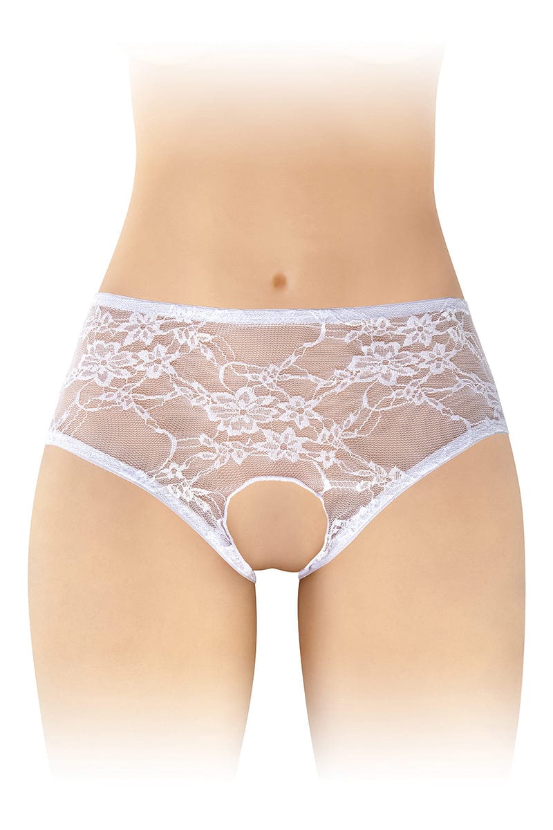 Culotte ouverte blanche Amanda finition dentelle - Fashion Secret
