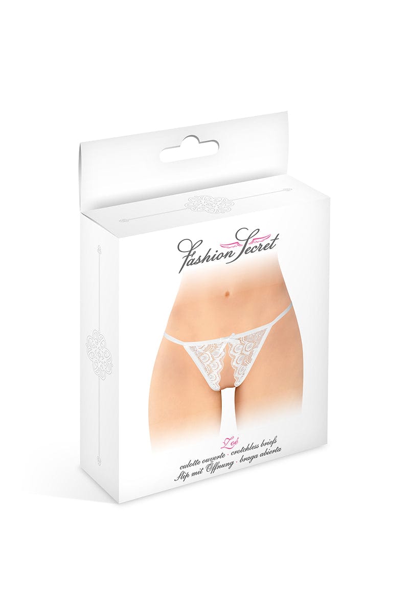 Culotte ouverte blanche Zoé dentelle Taille Unique - Fashion Secret