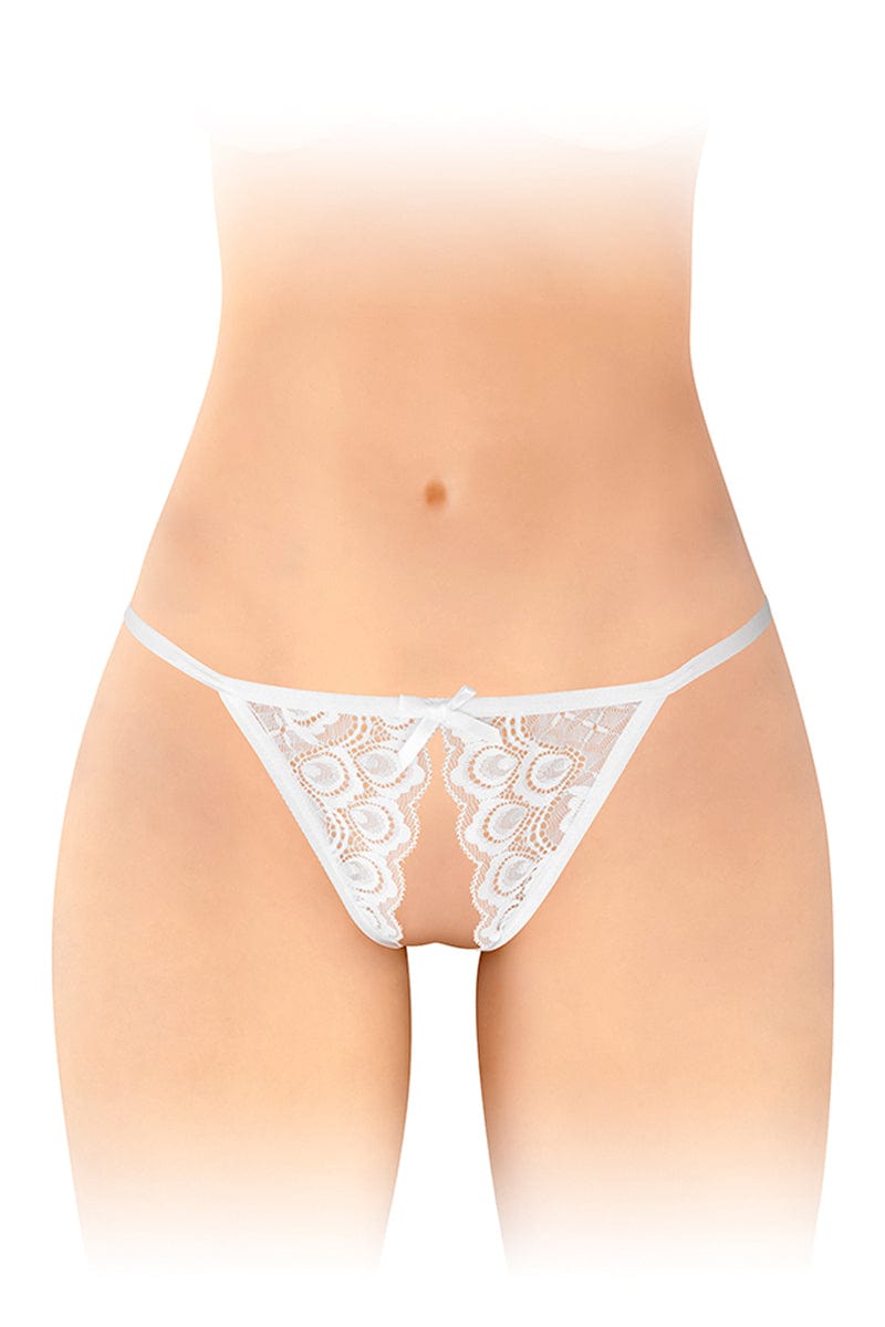 Culotte ouverte blanche Zoé dentelle Taille Unique - Fashion Secret