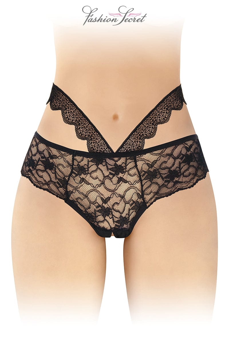 Culotte ouverte en dentelle noire taille unique Marie - Fashion Secret TU