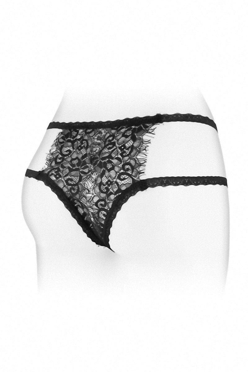 Culotte ouverte noire en dentelle fine Emma - Fashion Secret