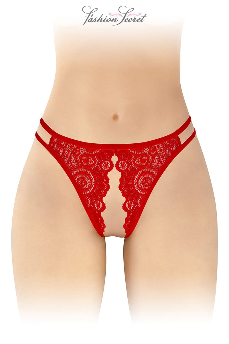 culotte rouge avec ouverture