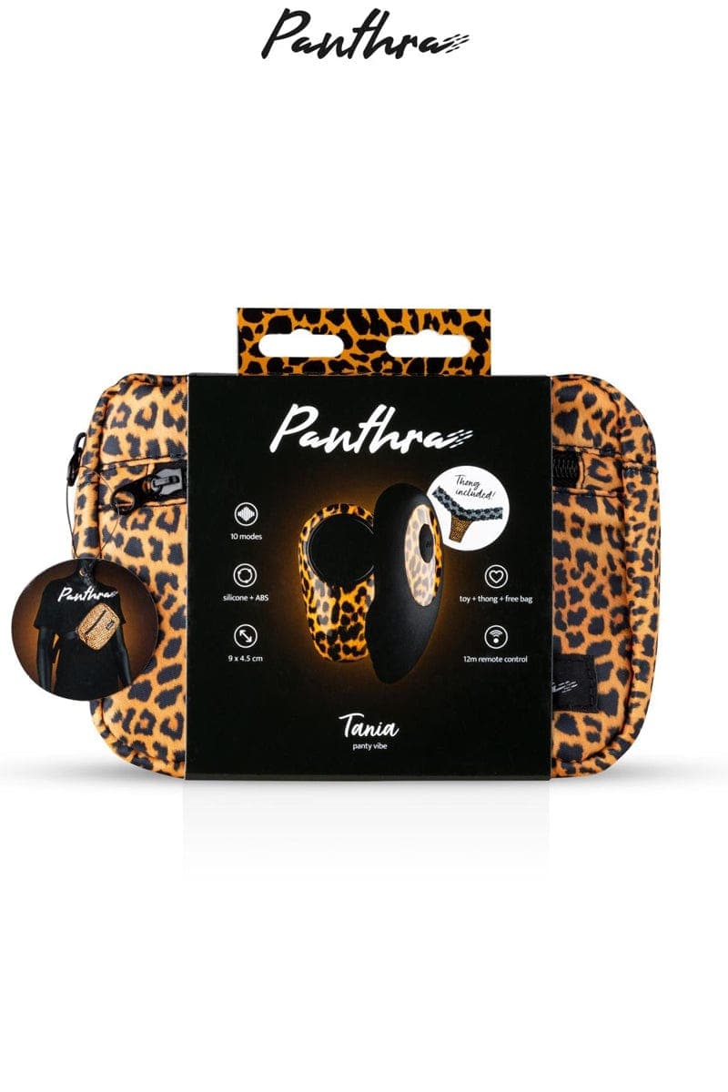 Culotte vibrante télécommande sans fil panthère Tania 9cm - Panthra