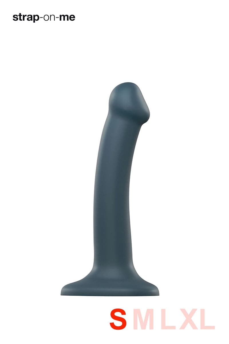 Dildo avec ventouse en silicone doux mono densité gris S 17 x 2,7cm - Strap On Me
