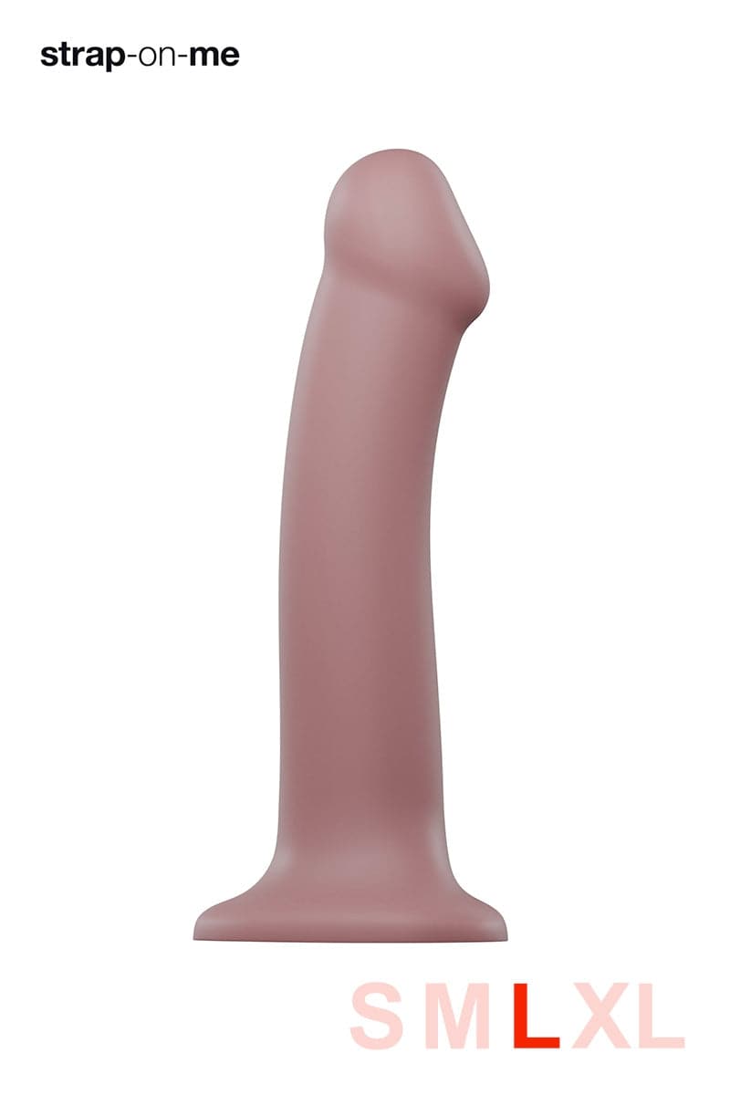 Dildo avec ventouse mono densité rose mat taille L 19cm - Strap On Me