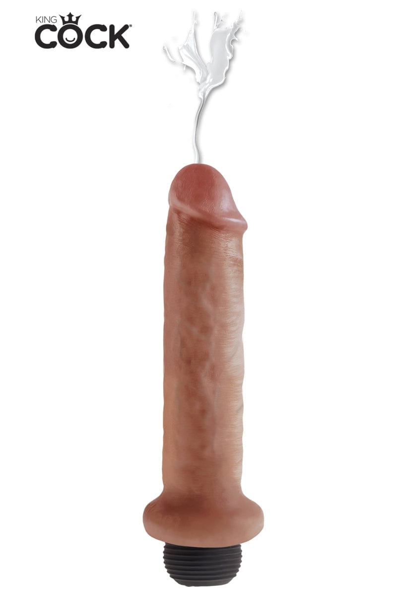 Dildo éjaculateur réaliste 18 x 4,4cm + lubrifiant sperme et nettoyant offerts