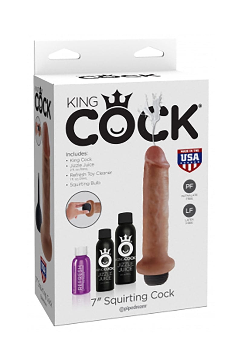 Dildo éjaculateur réaliste 18 x 4,4cm + lubrifiant sperme et nettoyant offerts