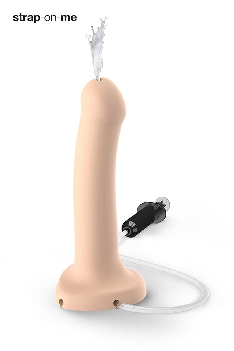 Dildo éjaculateur semi-realiste flexible 19cm chair - Strap-On-Me